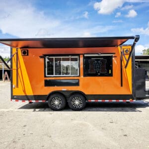 2024 Southern Dimensions 8.5X18 Orange and Black Full Food Trailer (SDG-225)